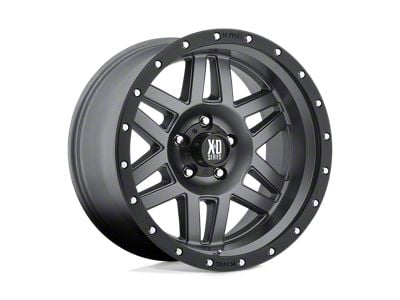 XD Machete Matte Gray with Black Ring 5-Lug Wheel; 16x8; 0mm Offset (87-90 Dakota)