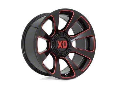 XD Reactor Gloss Black Milled with Red Tint 5-Lug Wheel; 20x10; -18mm Offset (05-11 Dakota)