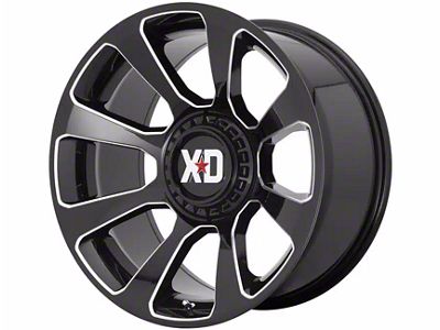 XD Reactor Gloss Black Milled 5-Lug Wheel; 20x10; -18mm Offset (05-11 Dakota)