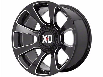 XD Reactor Gloss Black Milled 5-Lug Wheel; 20x9; 0mm Offset (05-11 Dakota)