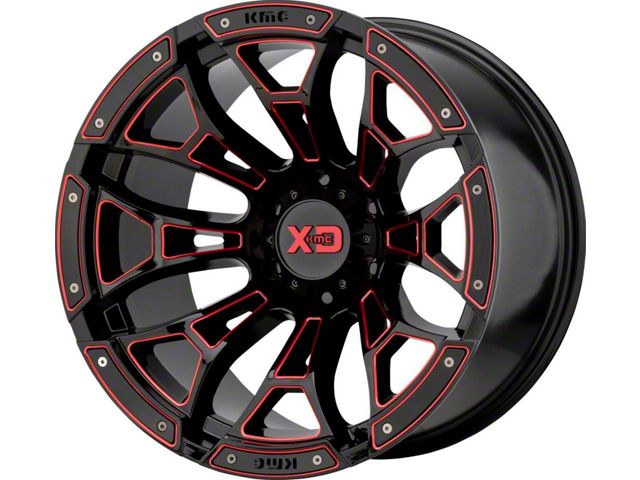 XD Boneyard Gloss Black Milled with Red Tint 6-Lug Wheel; 20x10; -18mm Offset (15-20 F-150)