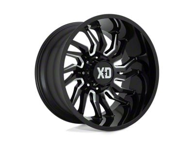 XD Tension Gloss Black Milled 8-Lug Wheel; 22x10; -18mm Offset (23-24 F-250 Super Duty)