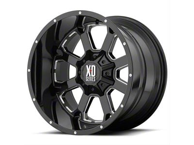 XD Buck 25 Gloss Black Milled 8-Lug Wheel; 20x10; -24mm Offset (17-22 F-350 Super Duty SRW)