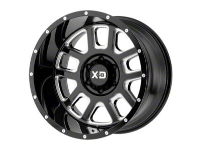 XD Delta Gloss Black Milled 8-Lug Wheel; 20x9; 0mm Offset (23-24 F-350 Super Duty SRW)