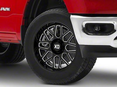 XD Grenade 2 Gloss Black Milled 6-Lug Wheel; 20x9; 0mm Offset (19-24 RAM 1500)