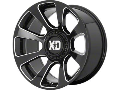 XD Reactor Gloss Black Milled 6-Lug Wheel; 20x9; 0mm Offset (19-24 RAM 1500)