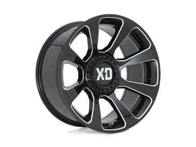 XD Reactor Gloss Black Milled 5-Lug Wheel; 20x9; 18mm Offset (02-08 RAM 1500, Excluding Mega Cab)