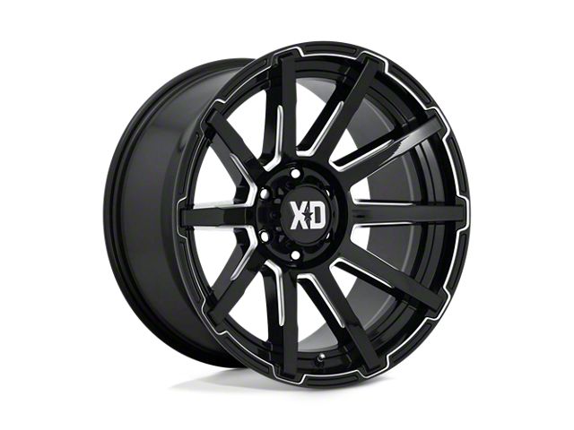 XD Outbreak Gloss Black Milled 8-Lug Wheel; 22x10; 12mm Offset (19-24 RAM 2500)