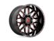XD Grenade Satin Black Milled with Red Clear Coat 6-Lug Wheel; 20x12; -44mm Offset (19-23 Ranger)