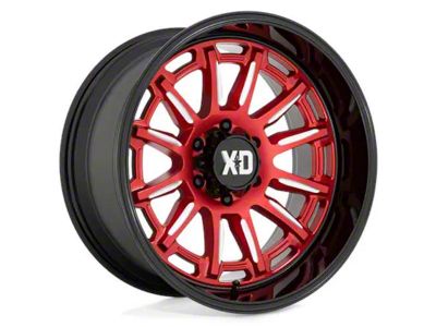 XD Phoenix Candy Red Milled with Black Lip 6-Lug Wheel; 20x10; -18mm Offset (19-23 Ranger)