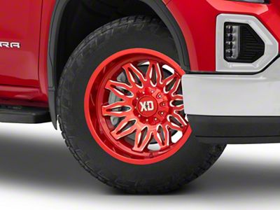 XD Gunner Candy Red Milled 6-Lug Wheel; 20x10; -18mm Offset (19-24 Sierra 1500)