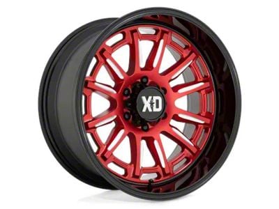 XD Phoenix Candy Red Milled with Black Lip 6-Lug Wheel; 20x10; -18mm Offset (19-24 Sierra 1500)