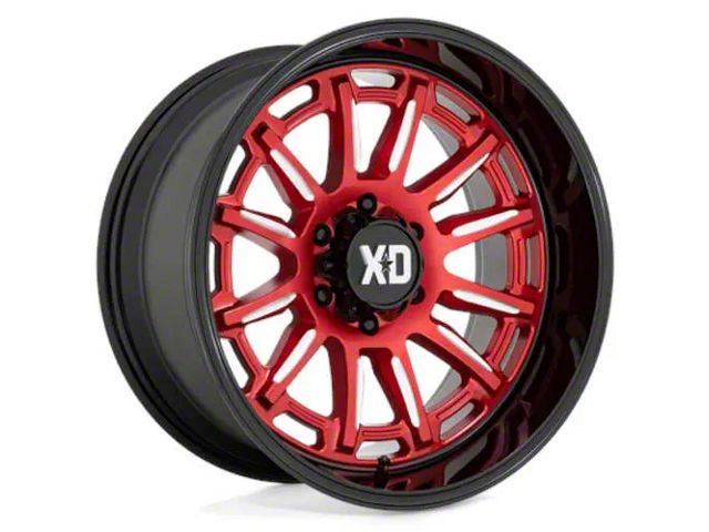 XD Phoenix Candy Red Milled with Black Lip 6-Lug Wheel; 20x9; 0mm Offset (19-24 Sierra 1500)