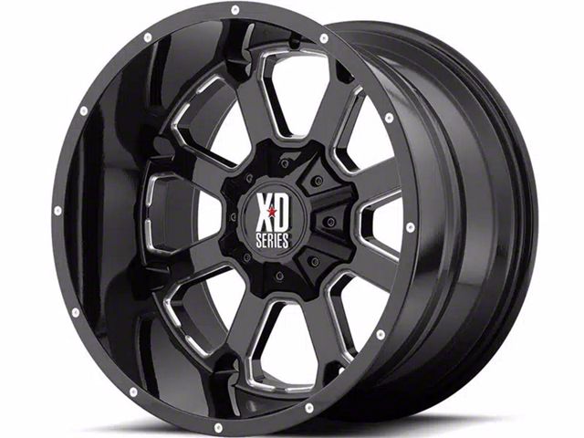 XD Buck 25 Gloss Black Milled 8-Lug Wheel; 20x9; 0mm Offset (20-24 Sierra 2500 HD)