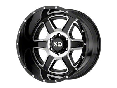 XD Fusion Gloss Black Machined 8-Lug Wheel; 20x12; -44mm Offset (07-10 Sierra 2500 HD)