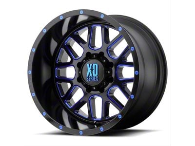 XD Grenade Satin Black Milled with Blue Clear Coat 8-Lug Wheel; 20x10; -24mm Offset (07-10 Sierra 2500 HD)