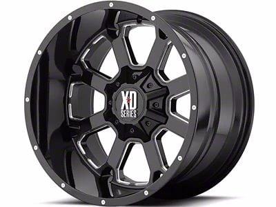 XD Buck 25 Gloss Black Milled 8-Lug Wheel; 20x9; 18mm Offset (20-25 Sierra 3500 HD SRW)