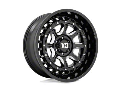 XD Outlander Gloss Black Milled 8-Lug Wheel; 20x10; -18mm Offset (07-10 Sierra 3500 HD SRW)