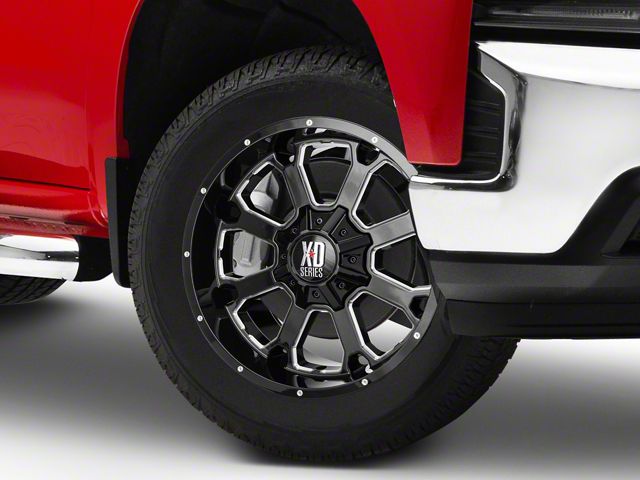 XD Buck 25 Gloss Black Milled 6-Lug Wheel; 20x9; 0mm Offset (19-24 Silverado 1500)