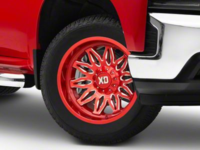 XD Gunner Candy Red Milled 6-Lug Wheel; 20x10; -18mm Offset (19-24 Silverado 1500)