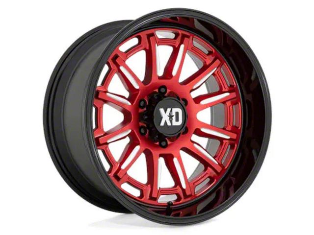 XD Phoenix Candy Red Milled with Black Lip 6-Lug Wheel; 20x10; -18mm Offset (19-24 Silverado 1500)