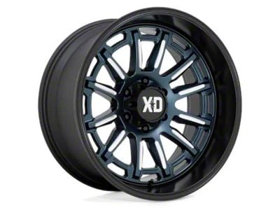 XD Phoenix Metallic Blue Milled with Black Lip 6-Lug Wheel; 20x9; 0mm Offset (19-25 Silverado 1500)