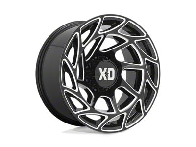 XD Onslaught Gloss Black Milled 8-Lug Wheel; 20x10; -18mm Offset (07-10 Silverado 2500 HD)