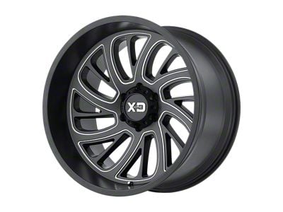 XD Surge Satin Black Milled 8-Lug Wheel; 20x12; -44mm Offset (20-25 Silverado 2500 HD)