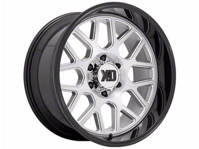 XD Grenade 2 Brushed Milled with Gloss Black Lip 6-Lug Wheel; 24x12; -44mm Offset (21-24 Tahoe)