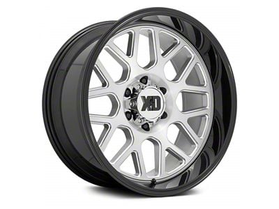 XD Grenade 2 Brushed Milled with Gloss Black Lip 6-Lug Wheel; 20x10; -18mm Offset (21-24 Yukon)