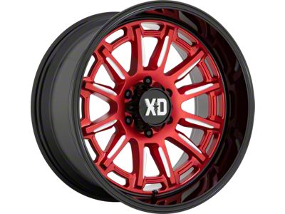XD Phoenix Candy Red Milled with Black Lip 6-Lug Wheel; 20x10; -18mm Offset (21-24 Yukon)