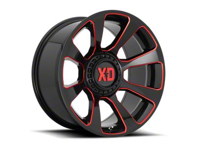 XD Reactor Gloss Black Milled with Red Tint 6-Lug Wheel; 20x10; -18mm Offset (21-24 Yukon)