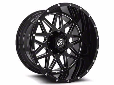 XF Offroad XF-211 Gloss Black Milled 8-Lug Wheel; 20x10; -12mm Offset (01-06 Sierra 2500 HD)