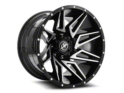 XF Offroad XF-218 Gloss Black and Machined 8-Lug Wheel; 20x10; -12mm Offset (01-06 Sierra 2500 HD)