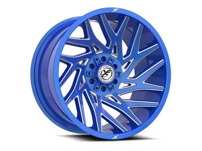 XF Offroad XF-229 Anodized Blue and Milled 8-Lug Wheel; 20x10; -12mm Offset (01-06 Sierra 2500 HD)