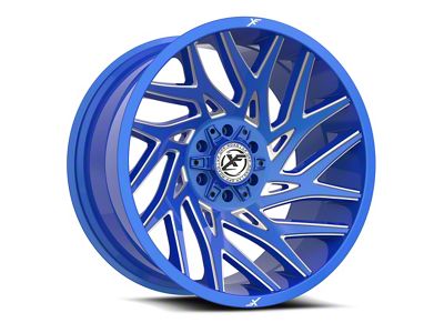 XF Offroad XF-229 Anodized Blue and Milled 8-Lug Wheel; 20x10; -24mm Offset (01-06 Sierra 2500 HD)