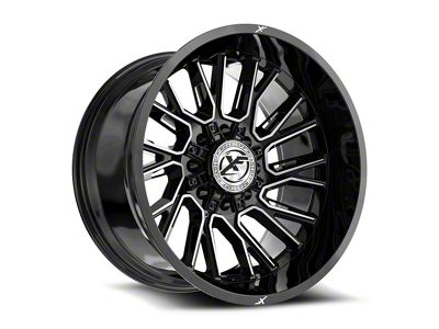 XF Offroad XF-230 Gloss Black and Machined 8-Lug Wheel; 20x10; -12mm Offset (01-06 Sierra 2500 HD)