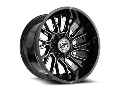 XF Offroad XF-230 Gloss Black and Machined 8-Lug Wheel; 22x10; -18mm Offset (01-06 Sierra 2500 HD)