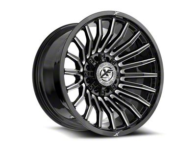 XF Offroad XF-231 Gloss Black and Milled 8-Lug Wheel; 20x10; -12mm Offset (01-06 Sierra 2500 HD)