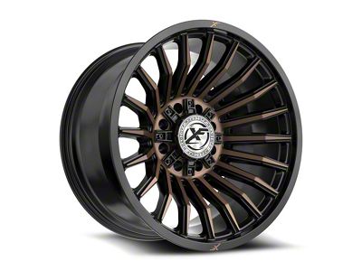 XF Offroad XF-231 Satin Black and Bronze Machined Double Dark Tint 8-Lug Wheel; 20x10; -12mm Offset (01-06 Sierra 2500 HD)