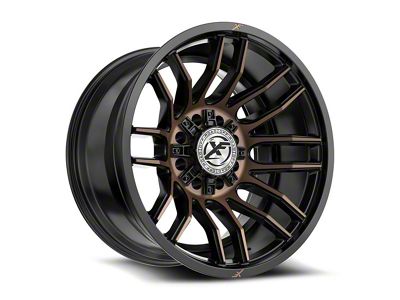 XF Offroad XF-232 Satin Black and Bronze Machined Double Dark Tint 8-Lug Wheel; 20x10; -12mm Offset (01-06 Sierra 2500 HD)