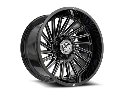 XF Offroad XF-239 Gloss Black and Milled 8-Lug Wheel; 24x12; -44mm Offset (01-06 Sierra 2500 HD)