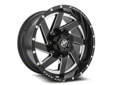 XF Offroad XF-205 Gloss Black and Milled 8-Lug Wheel; 22x12; -44mm Offset (01-06 Sierra 3500 HD SRW)