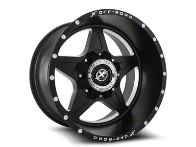 XF Offroad XF-210 Matte Black and Machined 8-Lug Wheel; 22x12; -44mm Offset (01-06 Sierra 3500 HD SRW)