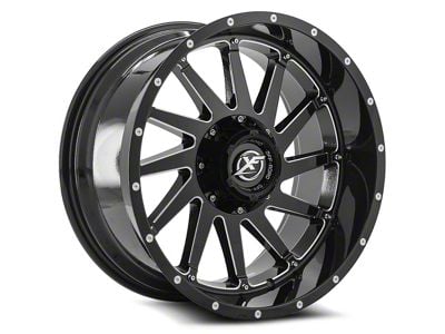 XF Offroad XF-216 Gloss Black and Milled 8-Lug Wheel; 20x10; -24mm Offset (01-06 Sierra 3500 HD SRW)