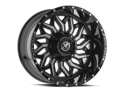 XF Offroad XF-228 Gloss Black and Milled 8-Lug Wheel; 20x10; -24mm Offset (01-06 Sierra 3500 HD SRW)