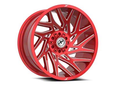 XF Offroad XF-229 Anodized Red and Milled 8-Lug Wheel; 20x9; 0mm Offset (01-06 Sierra 3500 HD SRW)