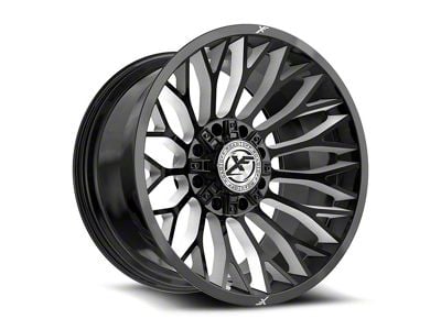 XF Offroad XF-237 Gloss Black and Milled 8-Lug Wheel; 26x12; -44mm Offset (01-06 Sierra 3500 HD SRW)