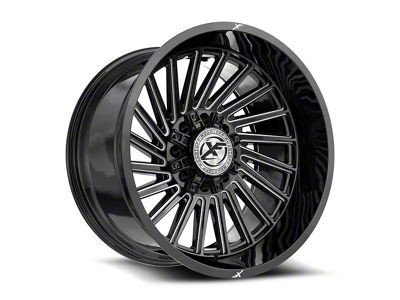 XF Offroad XF-239 Gloss Black and Milled 8-Lug Wheel; 20x10; -24mm Offset (01-06 Sierra 3500 HD SRW)