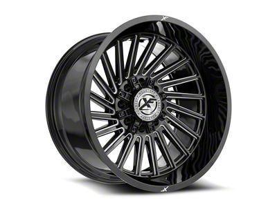 XF Offroad XF-239 Gloss Black and Milled 8-Lug Wheel; 20x9; 0mm Offset (01-06 Sierra 3500 HD SRW)